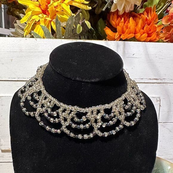 Handcrafted Seed Bead Choker Necklace - Picture 1 of 4